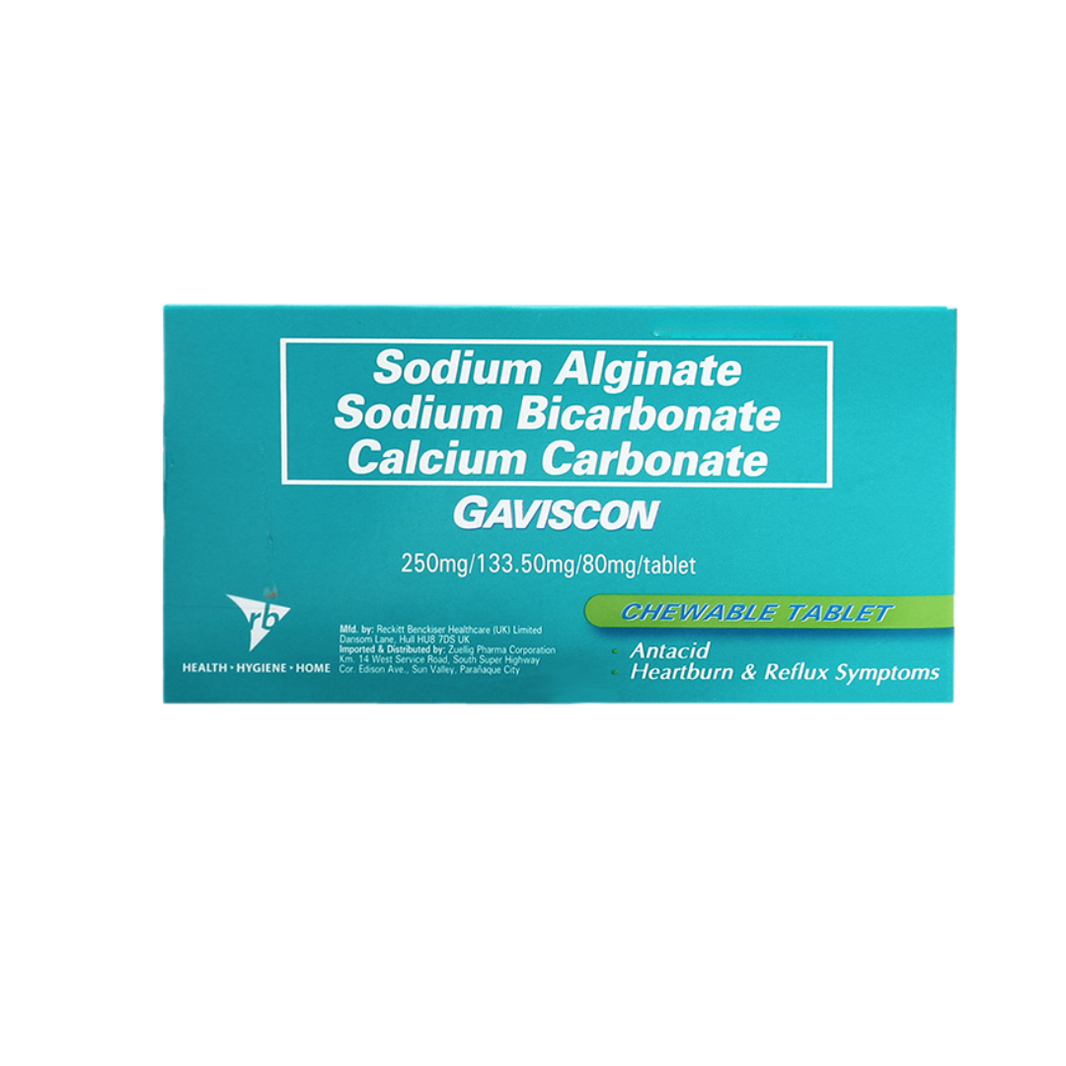 Gaviscon Original Antacid Chewable Tablet 250mg Pack of 8s for Acid Reflux